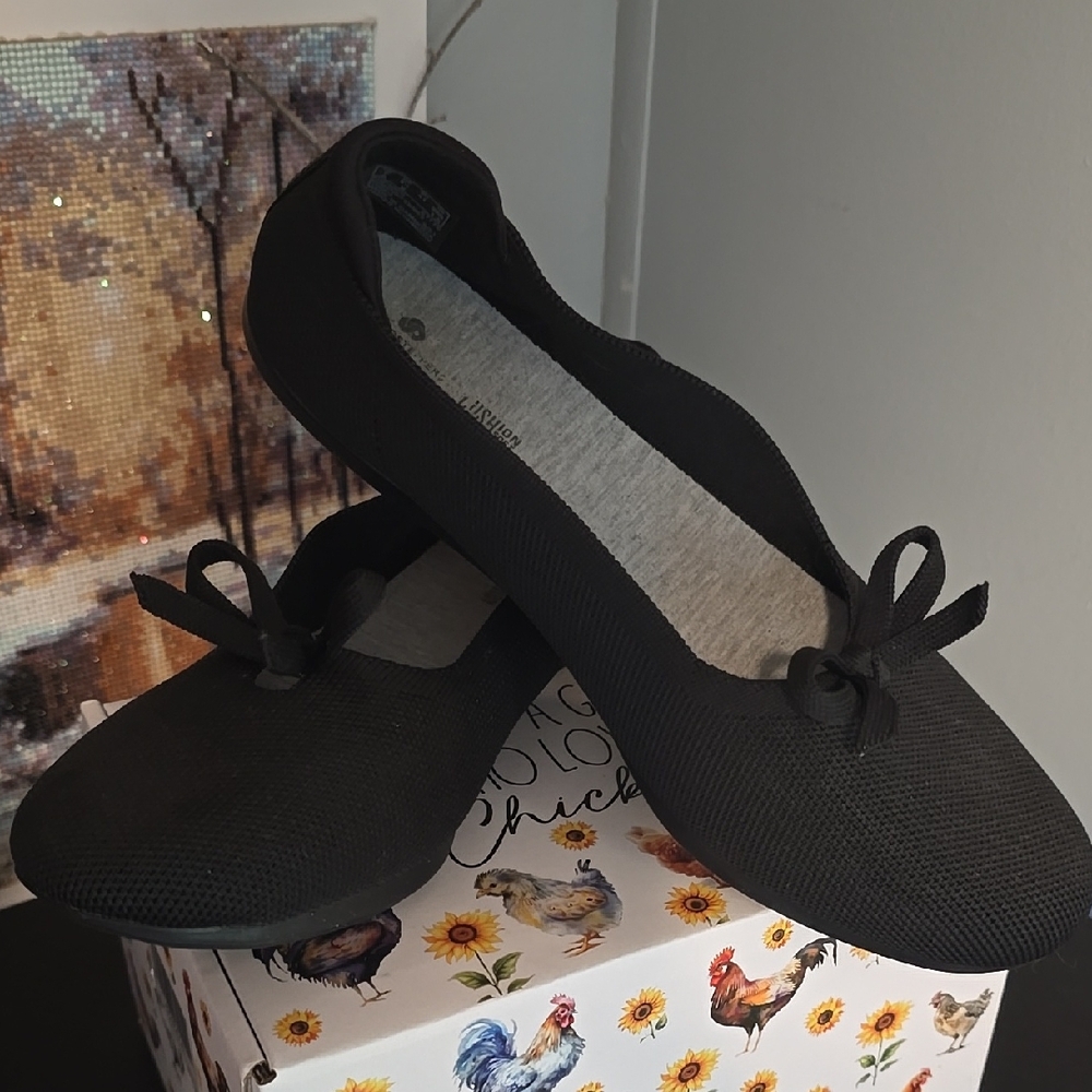 Clark's Women's Black Slip On Cloud Steppers Shoes Sz 9 1/2